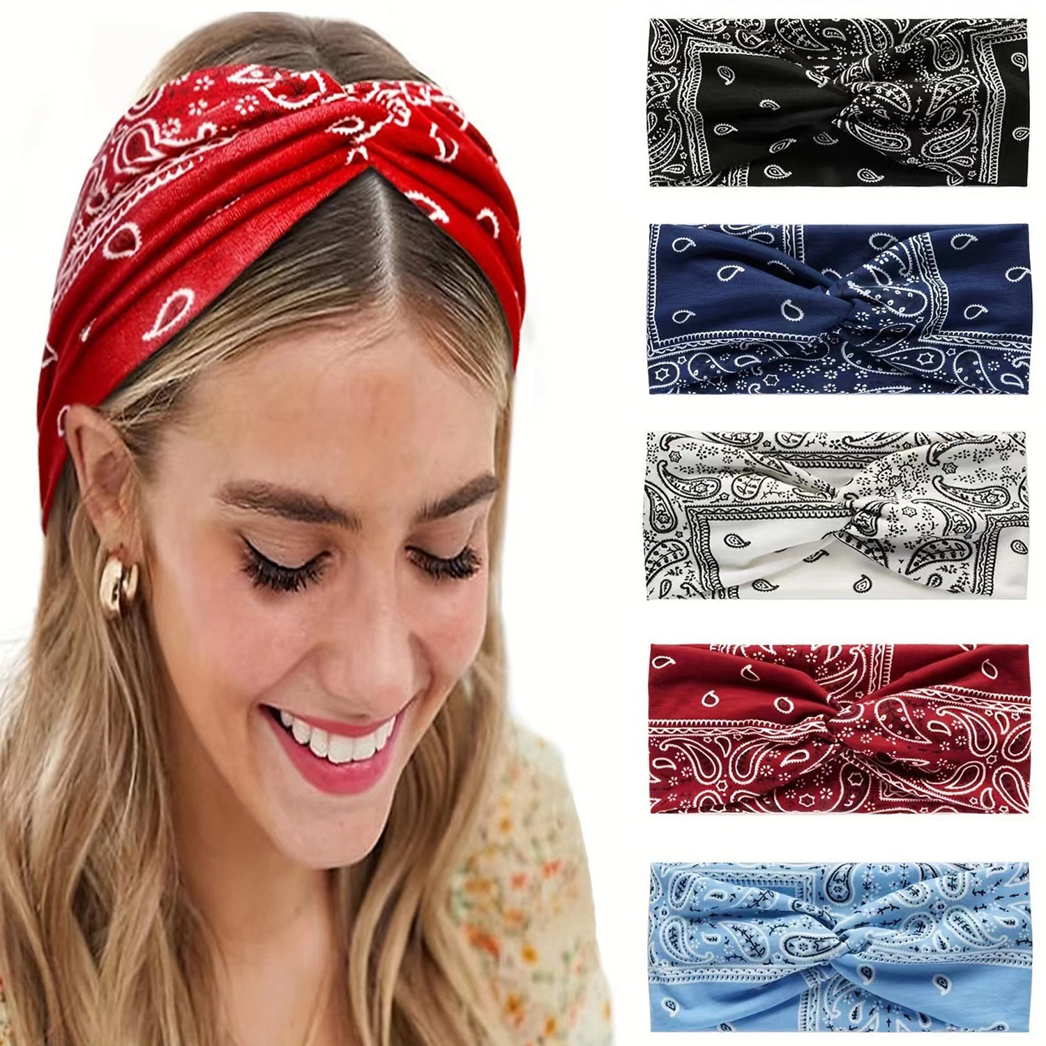 Milanaise Mesh Band - Paisley Cashew flowers hair bands Pilates