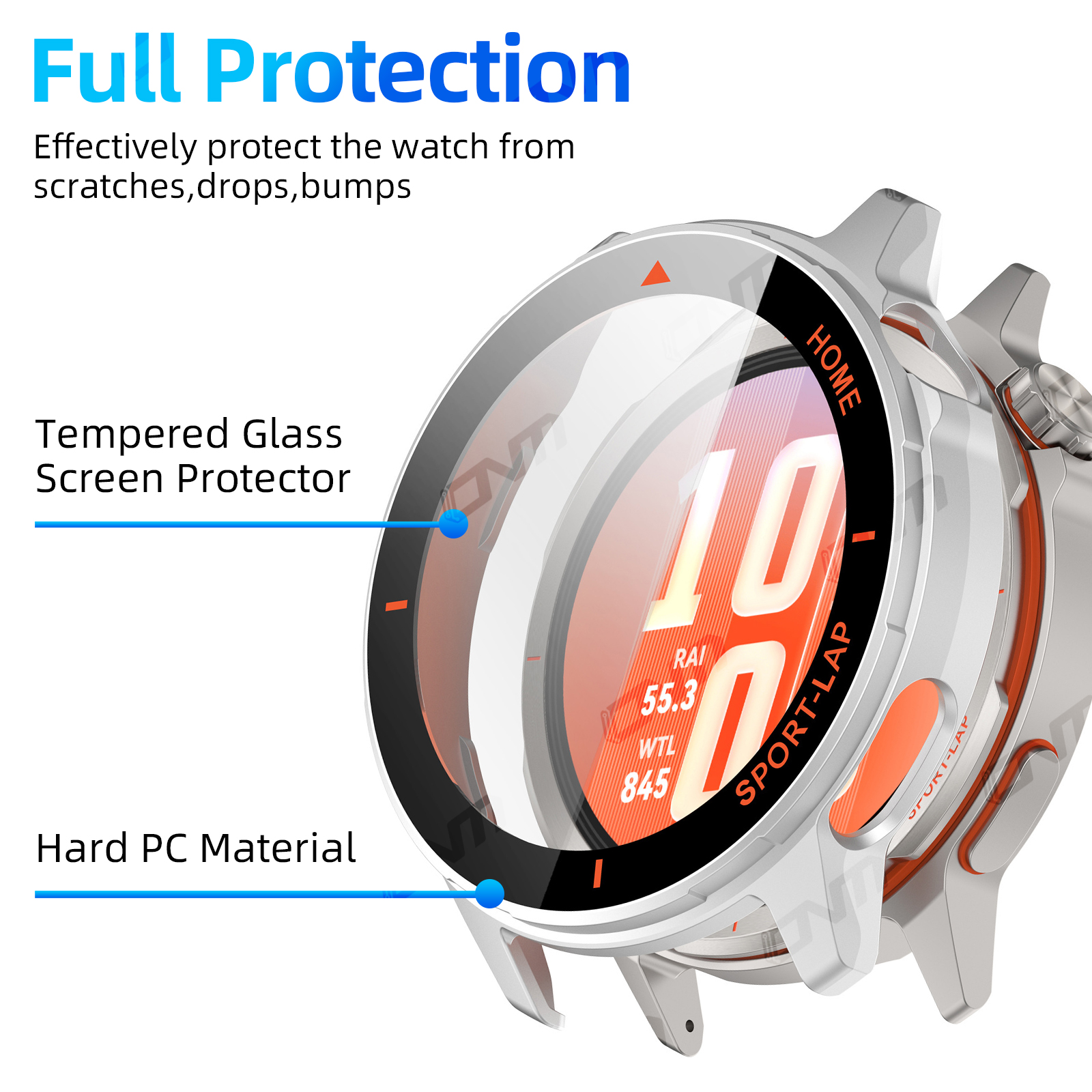 PC Case+Tempered Glass For Hua - Titan Smartwatch Accessories recension och pris