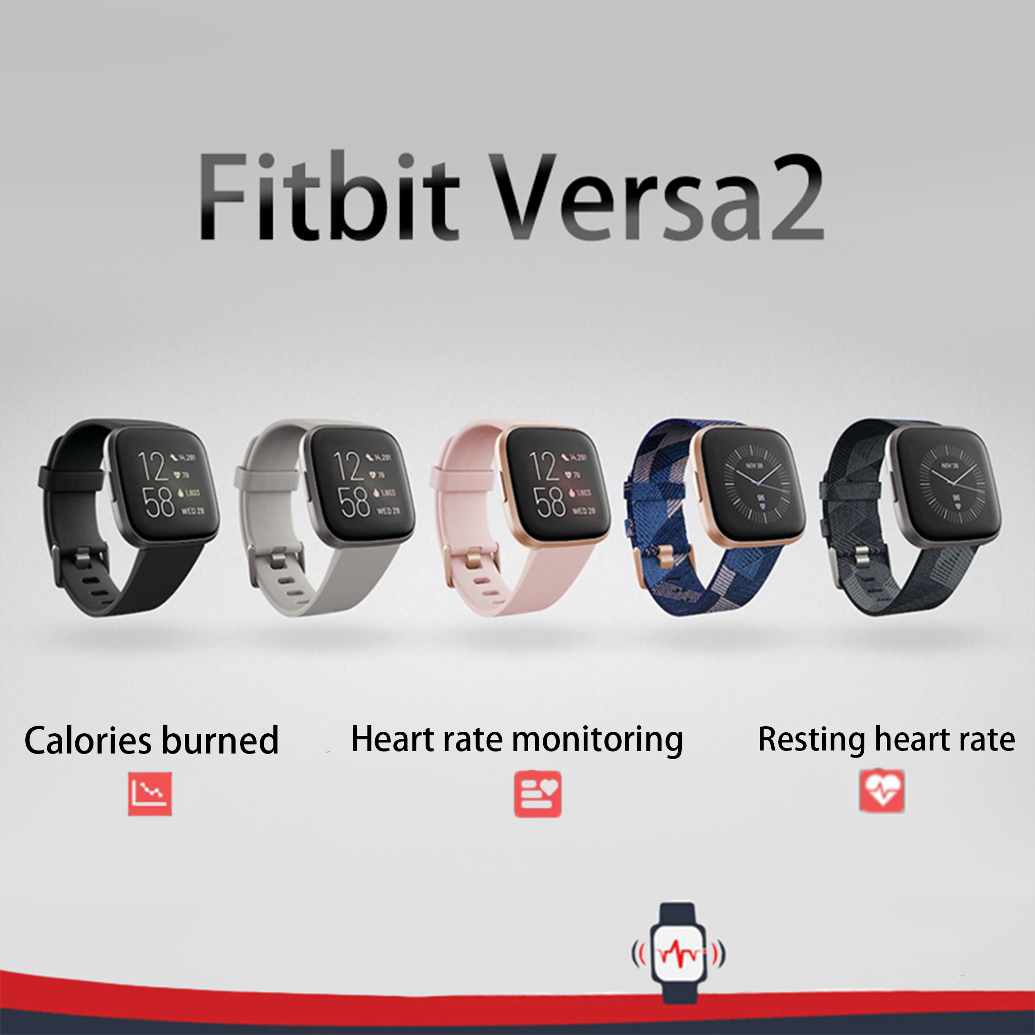Fitbit Versa 2 Health and Fitn - Smartwatch Faces recension och pris