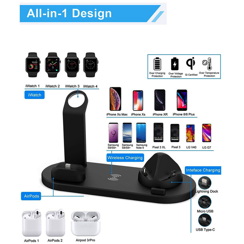 6 in 1 Wireless Charger Stand  - Smartwatch X12 recension och pris