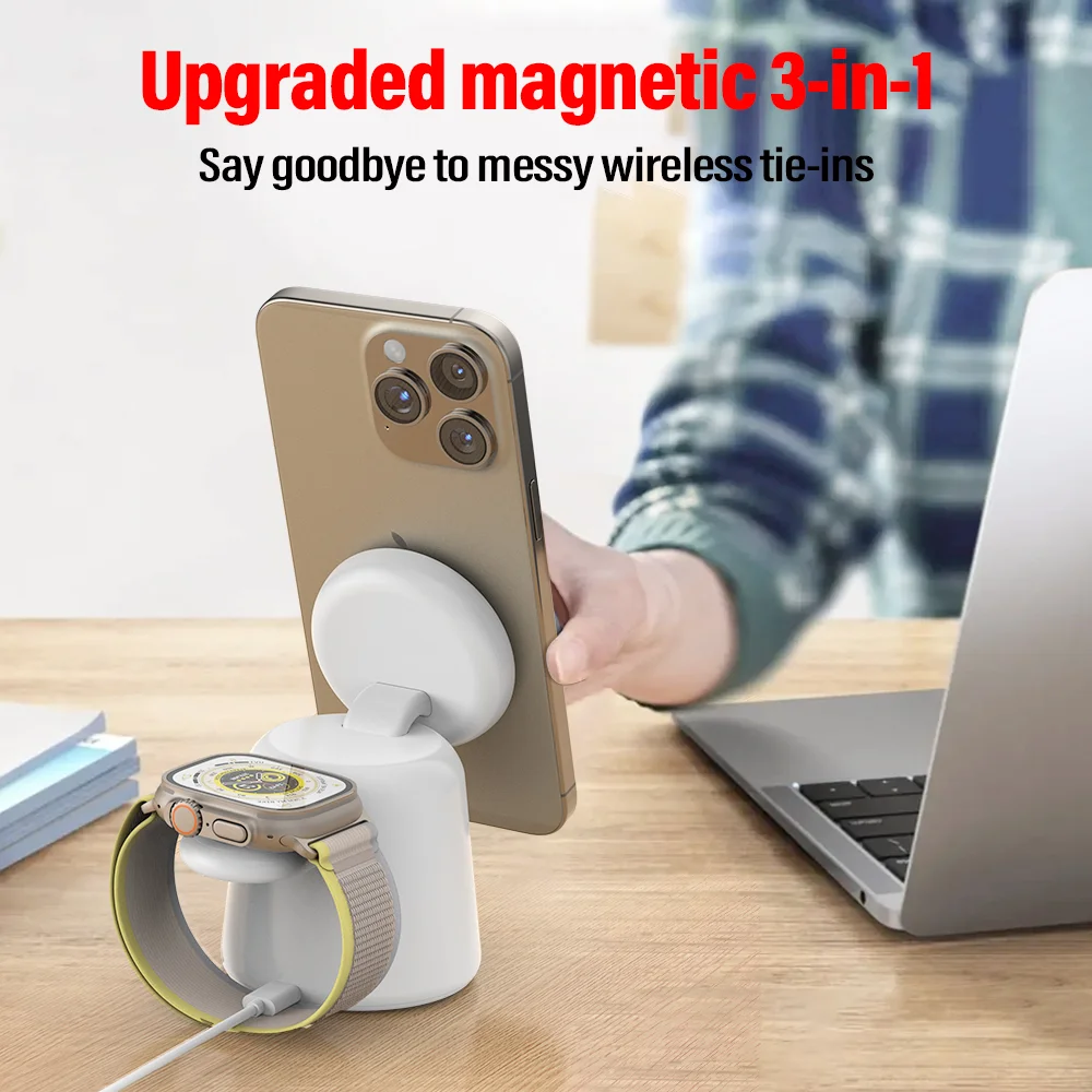 3 in 1 Magnetic Wireless Charg - Smartwatch Ac recension och pris