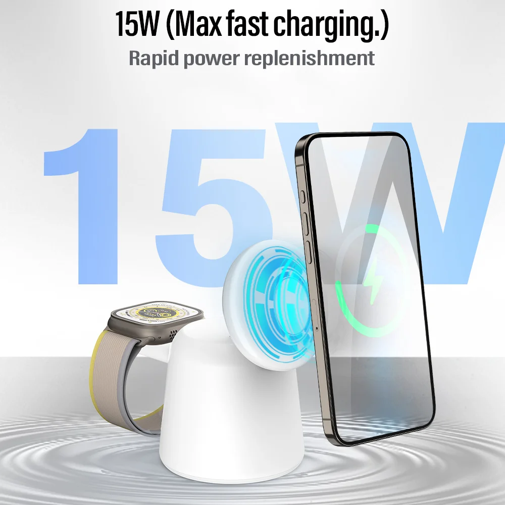 3 in 1 Magnetic Wireless Charg - Smartwatch Ac recension och pris