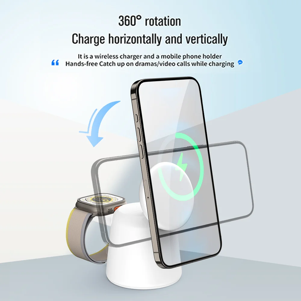 3 in 1 Magnetic Wireless Charg - Smartwatch Ac recension och pris