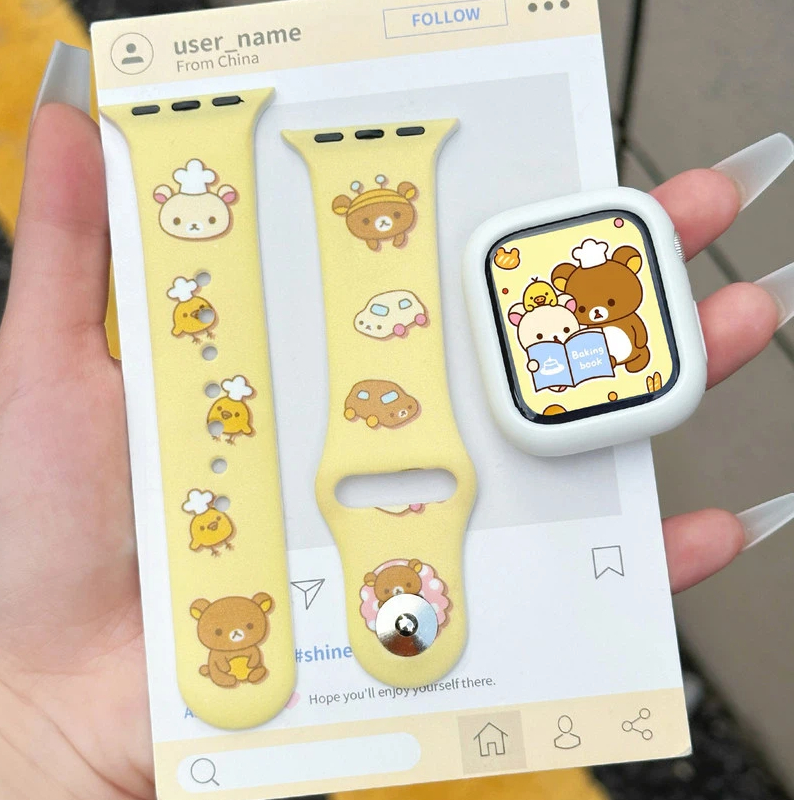 Cute Rilakkuma Print Silicone  - Silicone Band Replacement recension och pris