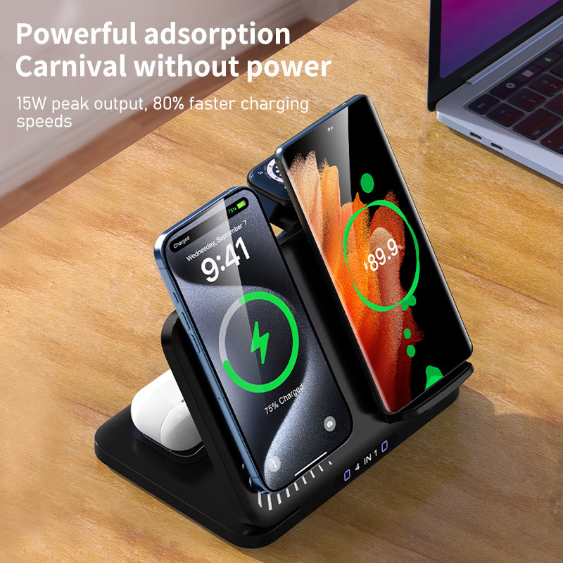 4 in 1 Dual Phone Wireless Cha - Smartwatch Ac recension och pris
