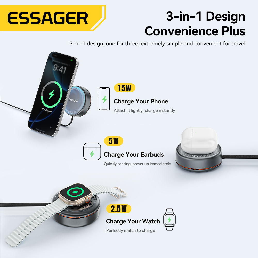 Essager 15W 3 in 1 Magnetic Wi - Smartwatch Ac recension och pris