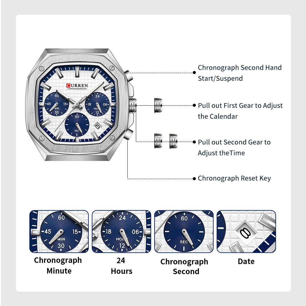 CUREEN Fashion Date Quartz Men - Smartwatch Guess recension och pris