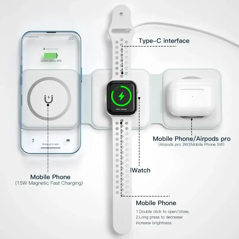 3 in 1 Portable Magnetic Wirel - Smartwatch Ac recension och pris