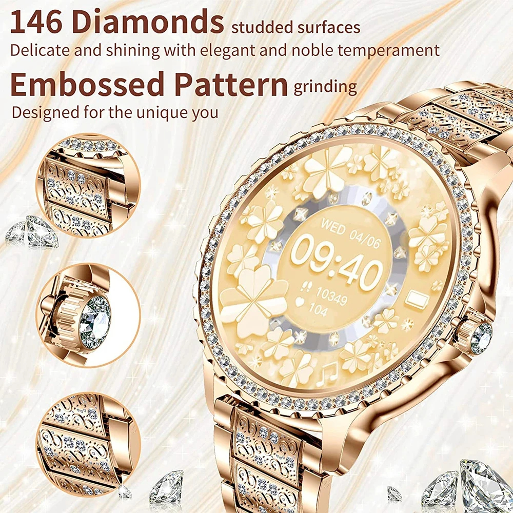 Fashion Luxury Gold Women Smar - Smartwatch Faces recension och pris