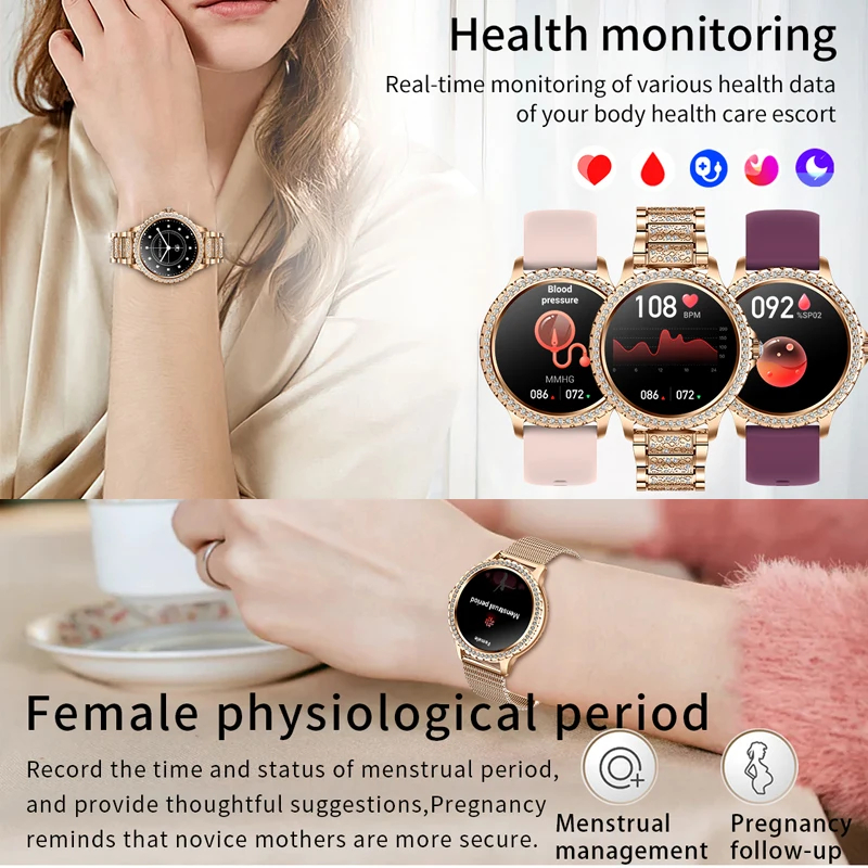 Fashion Luxury Gold Women Smar - Smartwatch Faces recension och pris